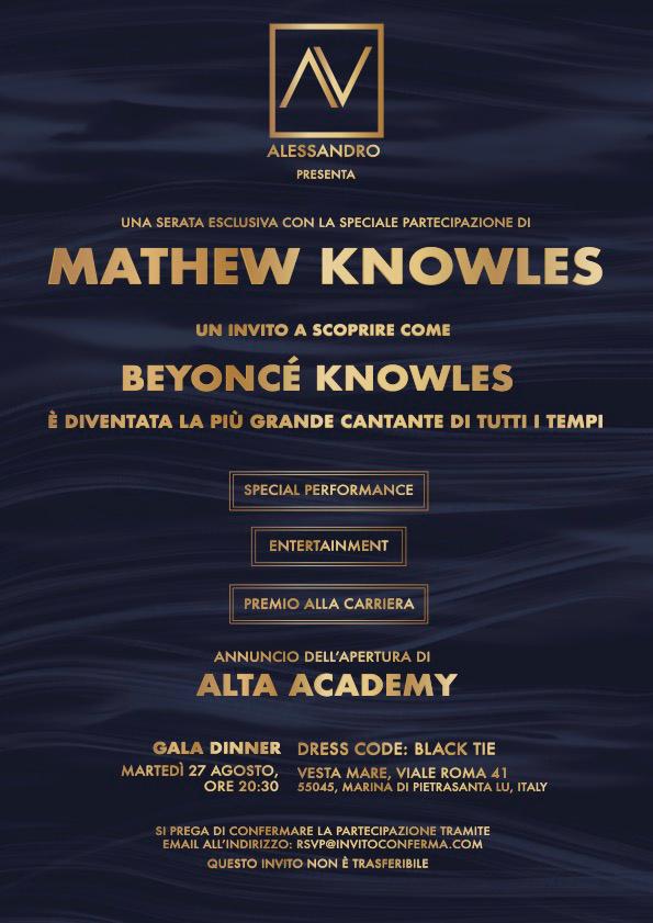 invito evento Mathew Knowles