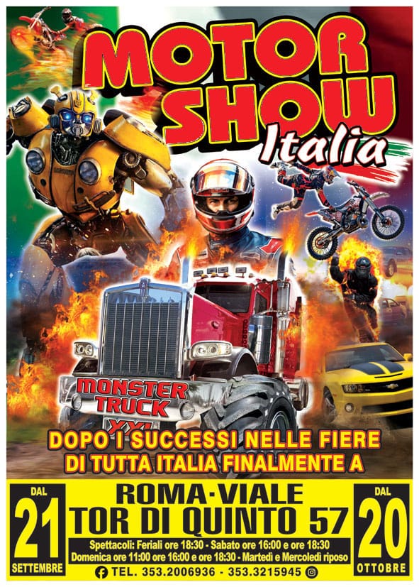 Rombo dei motori dai film celebri, guida estrema e Monster Truck. Arriva anche a Roma “Motor Show Italia” dopo il successo in tutte le fiere d’Italia