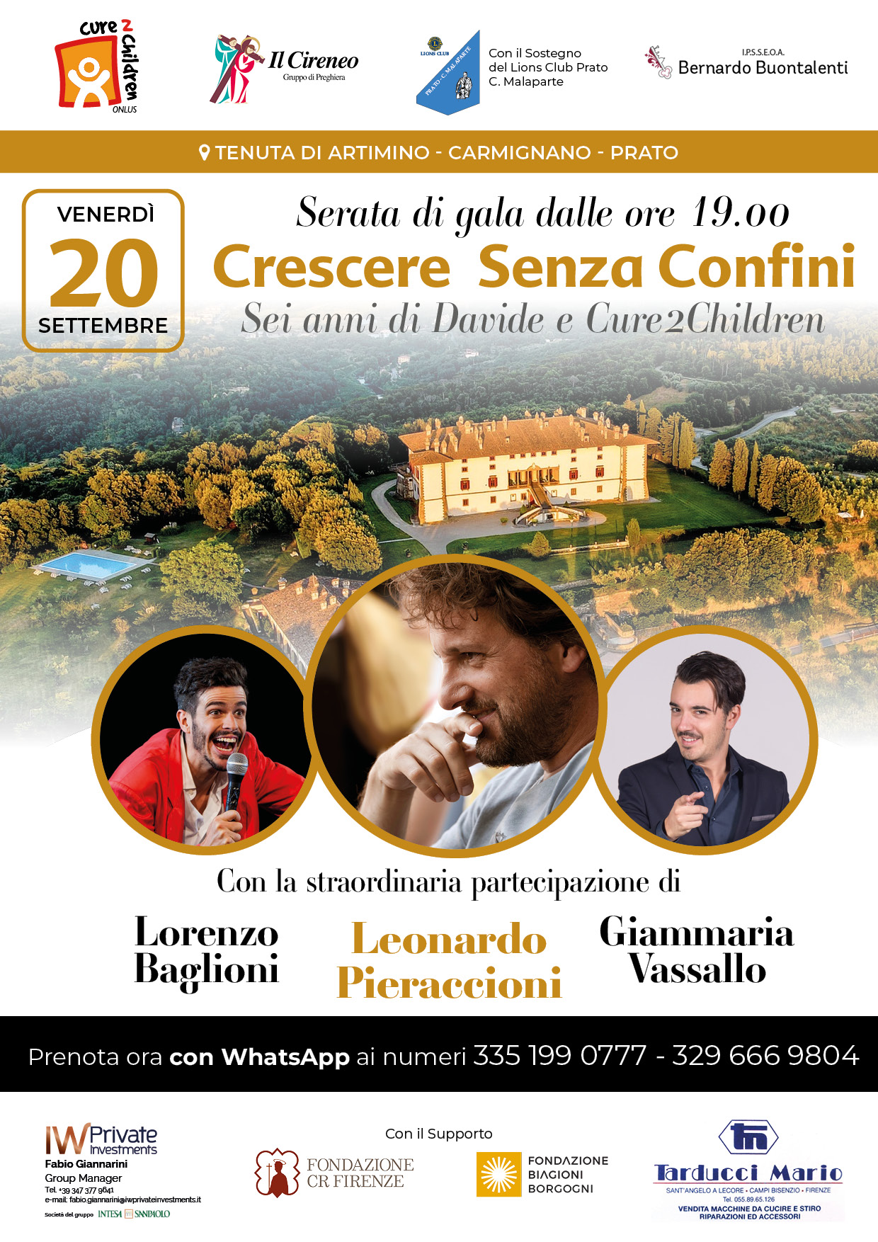 CURE2CHILDREN: in ricordo di Davide Astori con Leonardo Pieraccioni