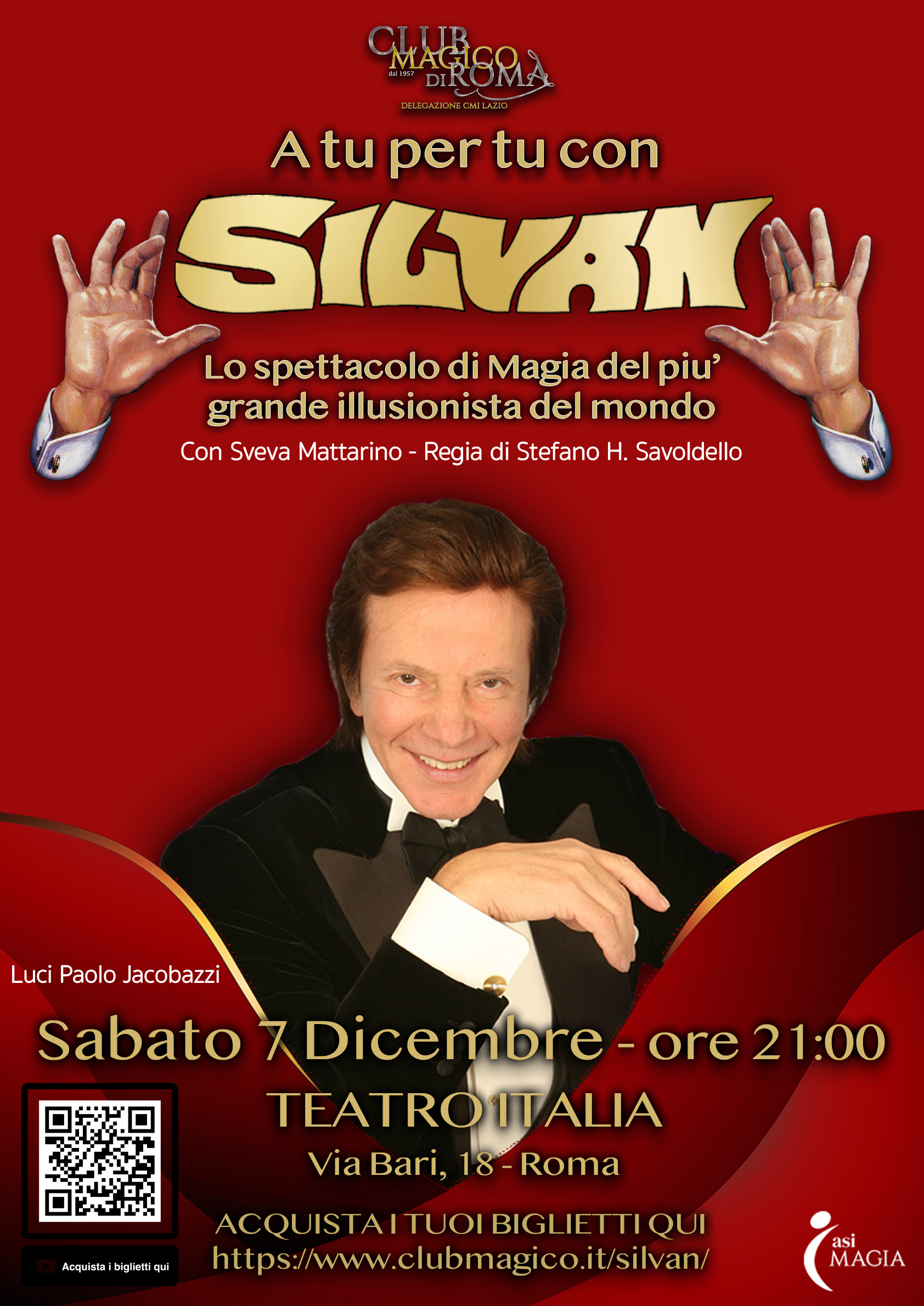 “A tu per tu con Silvan”, il re dei maghi in scena al Teatro Italia il 7 dicembre.