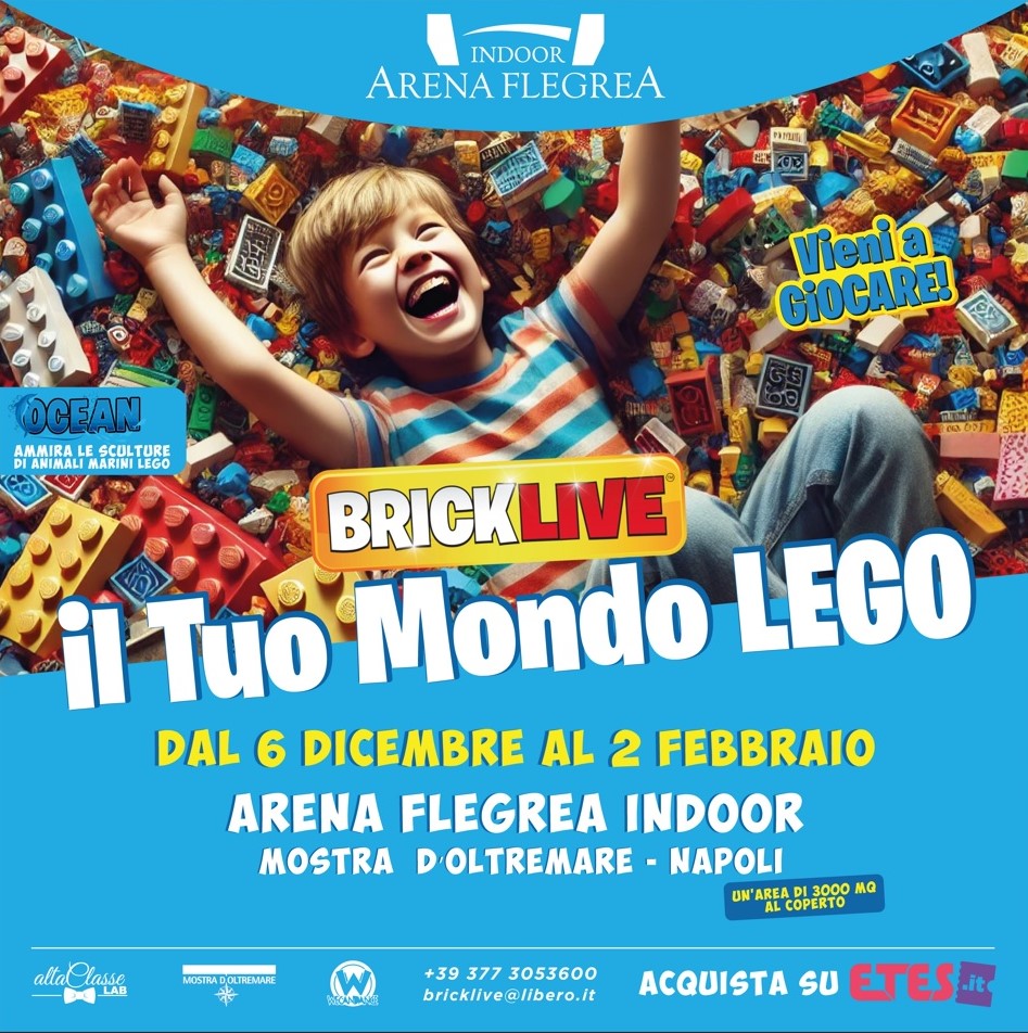 Dopo il successo della scorsa primavera con oltre 20mila visitatori, torna a Napoli all’Arena Flegrea Indoor l’evento “Brick Live” dedicato al mondo dei LEGO.