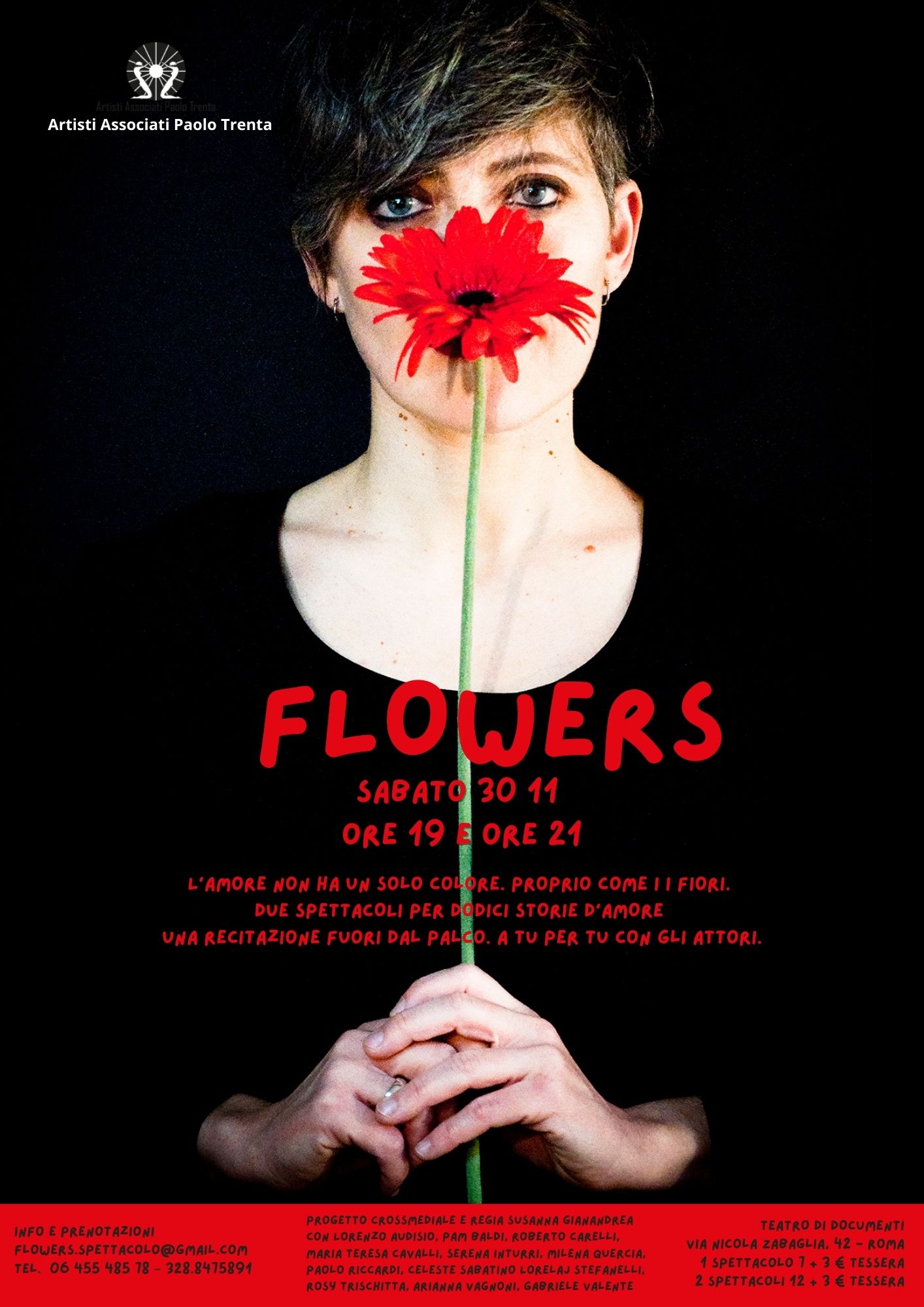 “Flowers” di Susanna Gianandrea al Teatro di Documenti il 30 novembre