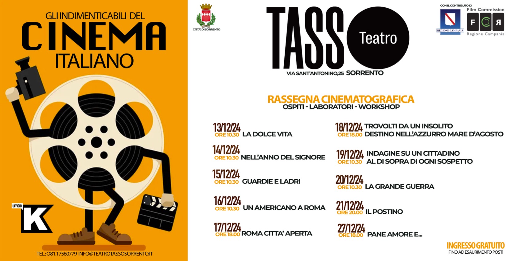 Gli indimenticabili del Cinema Italiano: al Teatro Tasso di Sorrento!